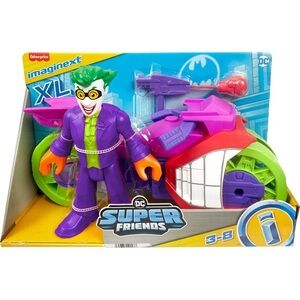 🆕 Imaginext DC Super Friends The Joker XL Figure and Laff Cycle Vehicle Set